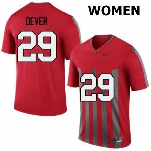 NCAA Ohio State Buckeyes Women's #29 Kevin Dever Throwback Nike Football College Jersey UJP2845KG